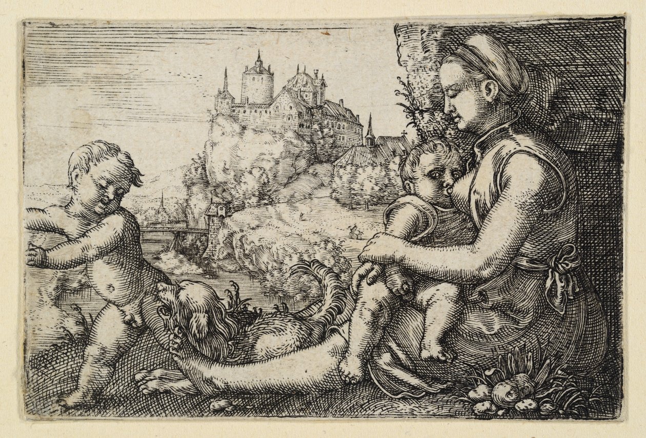 Madre con due ragazzi da Barthel Beham