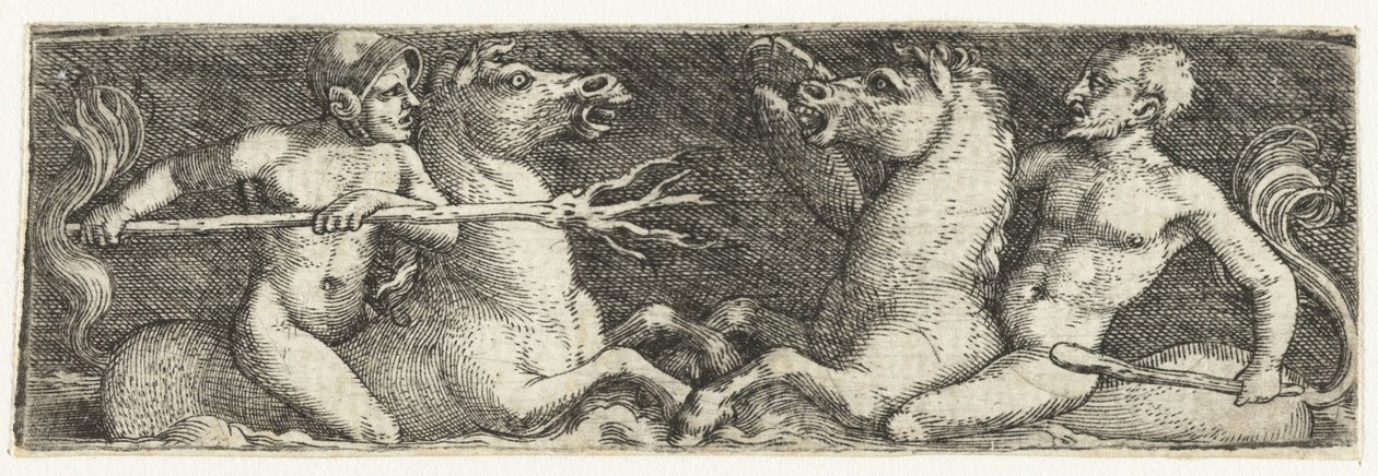 Due tritoni che combattono da Barthel Beham
