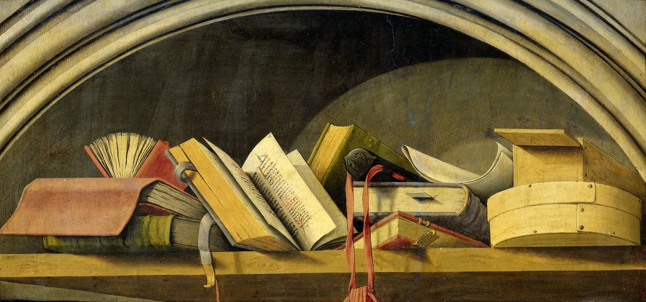 Natura morta con libri in una nicchia, 1442-45 da Barthelemy dEyck