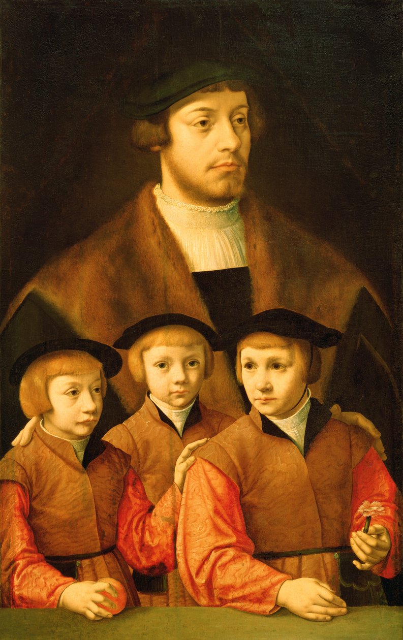 Ritratto di un uomo e dei suoi tre figli, fine anni 1530-inizio anni 1540 da Bartholomaeus Bruyn