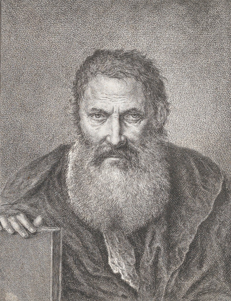 Ritratto di un uomo barbuto che tiene un libro, ca. 1750-1815 da Bartholomaeus Ignaz Weiss