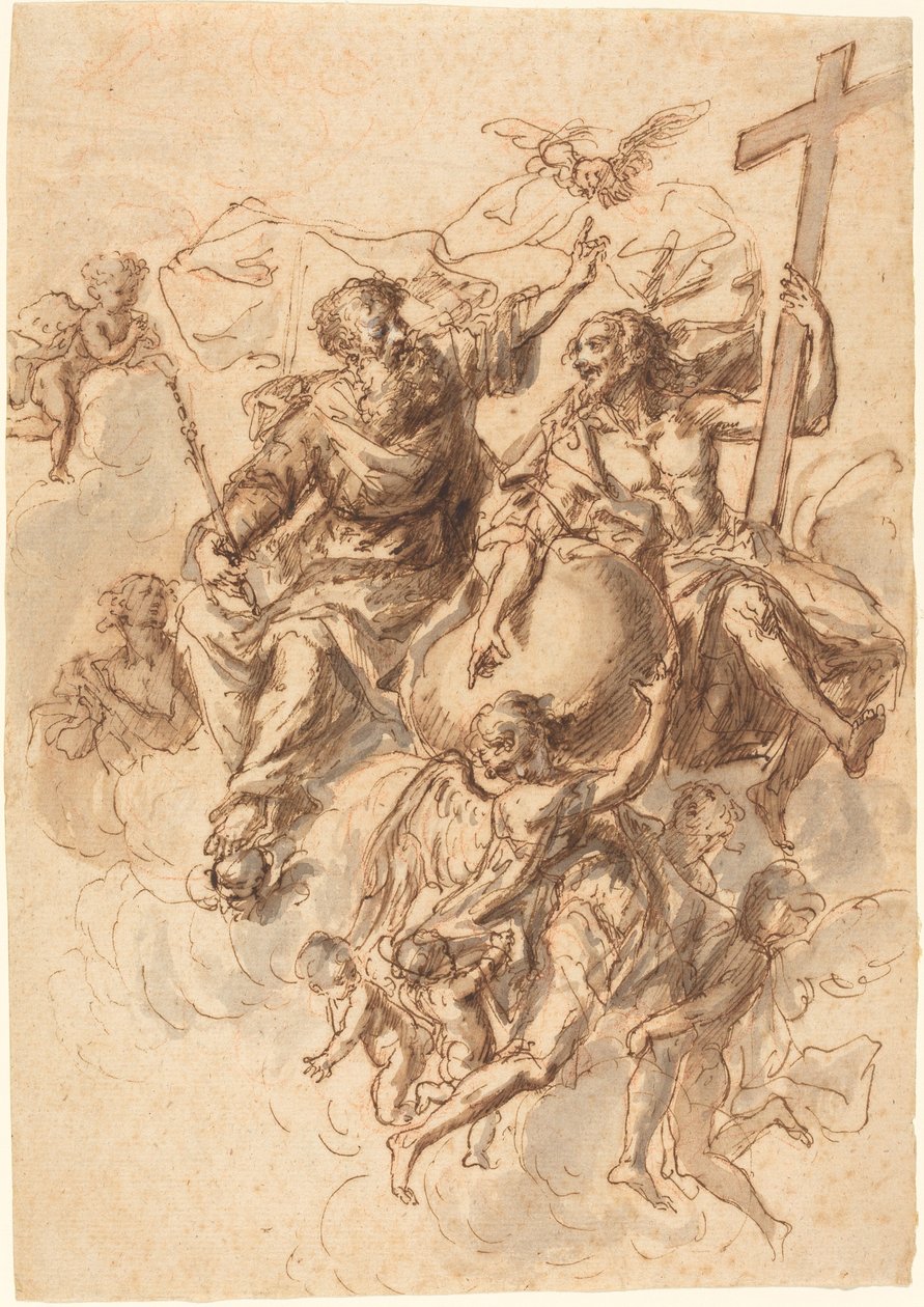 La Trinità circondata da angeli da Bartholomäus Ignaz Weiss