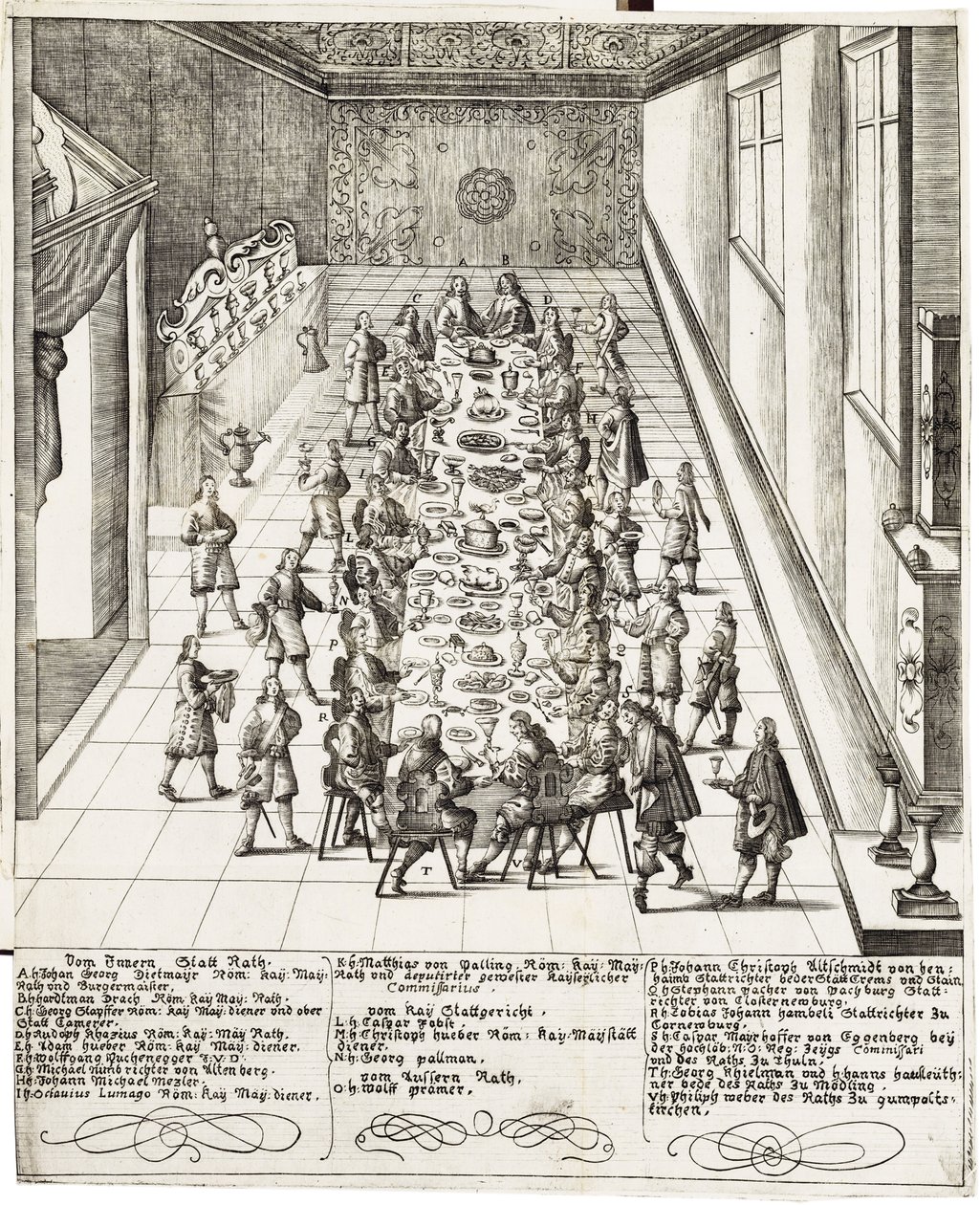 Pasto festivo in occasione del giuramento di fedeltà ricevuto da Ferdinando IV il 5 settembre 1651 a Vienna da Bartholomäus Kilian