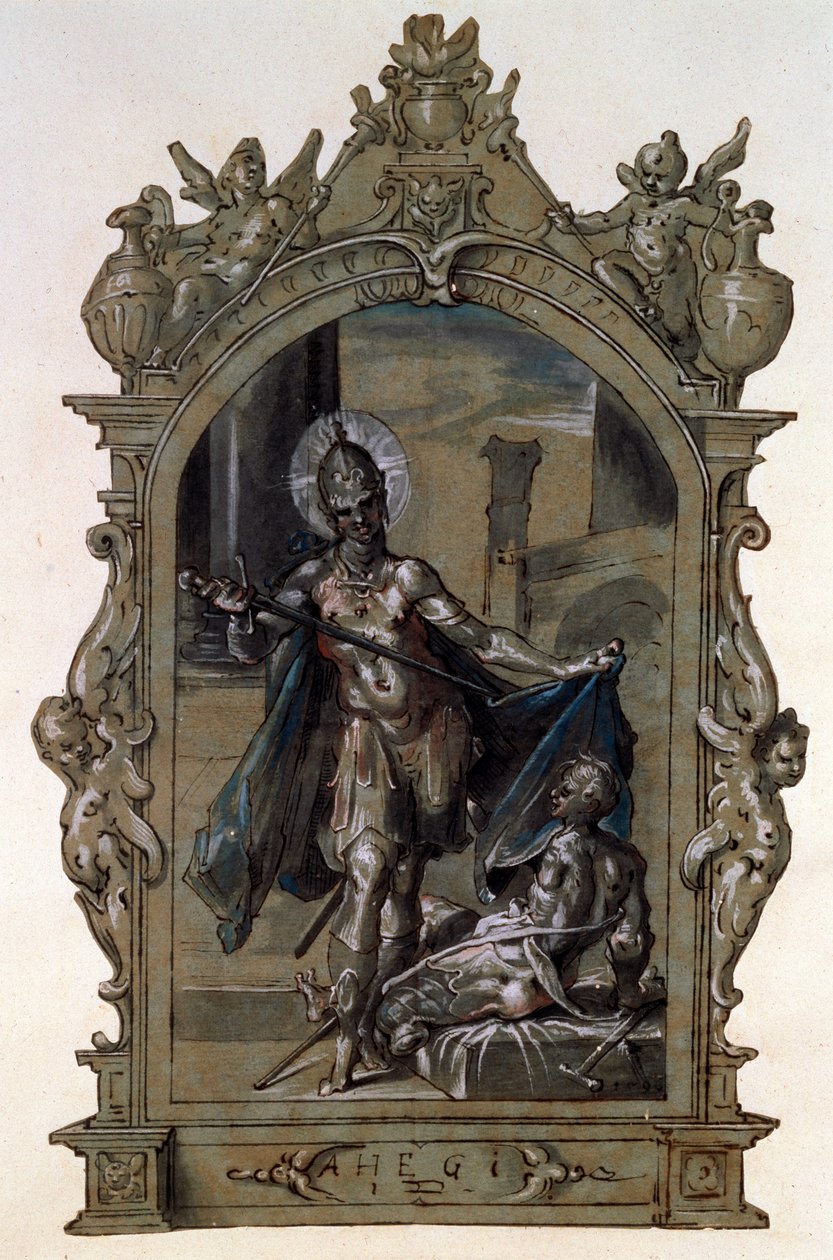 San Martino e un mendicante, 1596 da Bartholomaeus Spranger