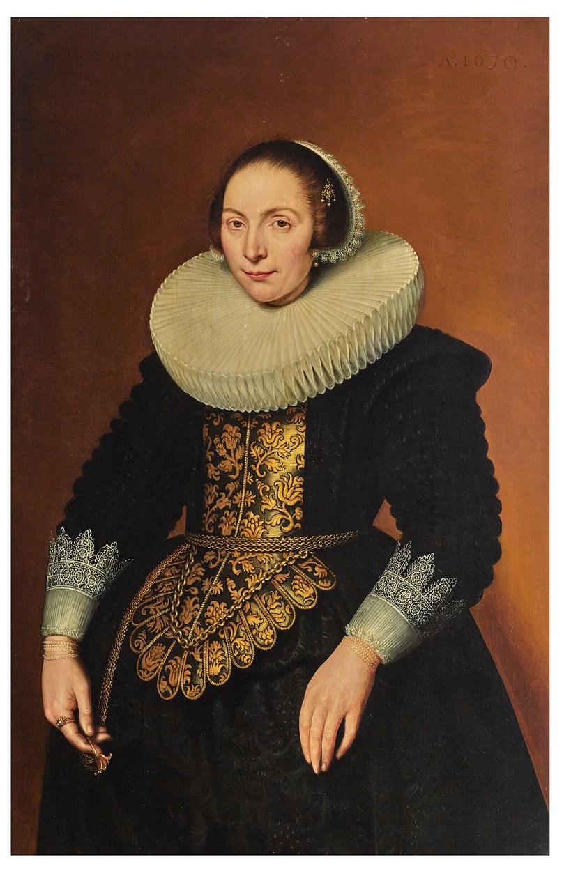 Ritratto di signora, di tre quarti, con la cintura in mano da Bartholomeaus Sarburgh