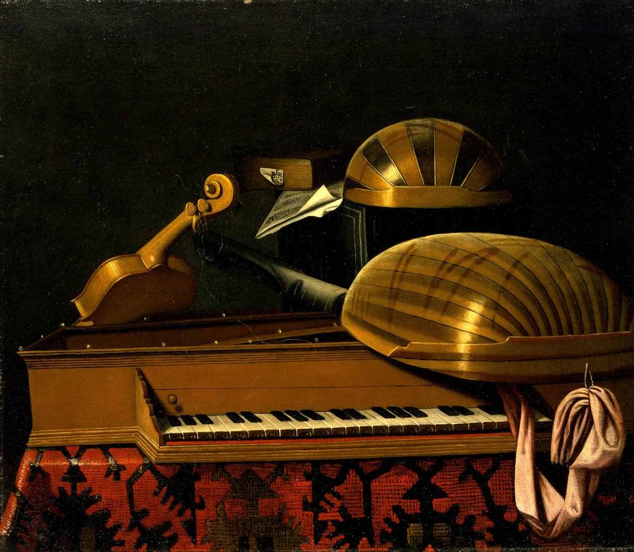 Natura morta con strumenti musicali e libri da Bartholomeo Bettera