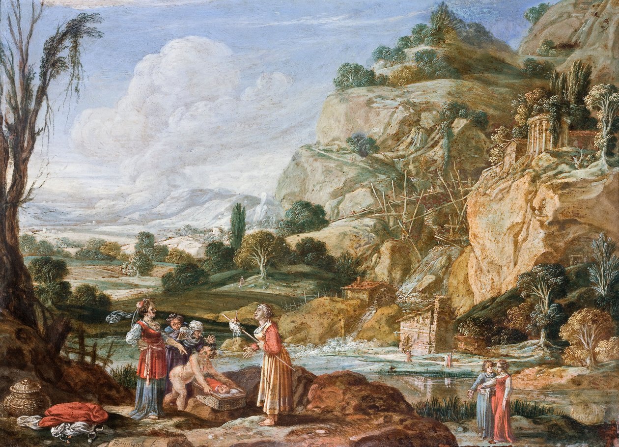 Il ritrovamento del bambino Mosè da parte della figlia del Faraone da Bartholomeus Breenbergh