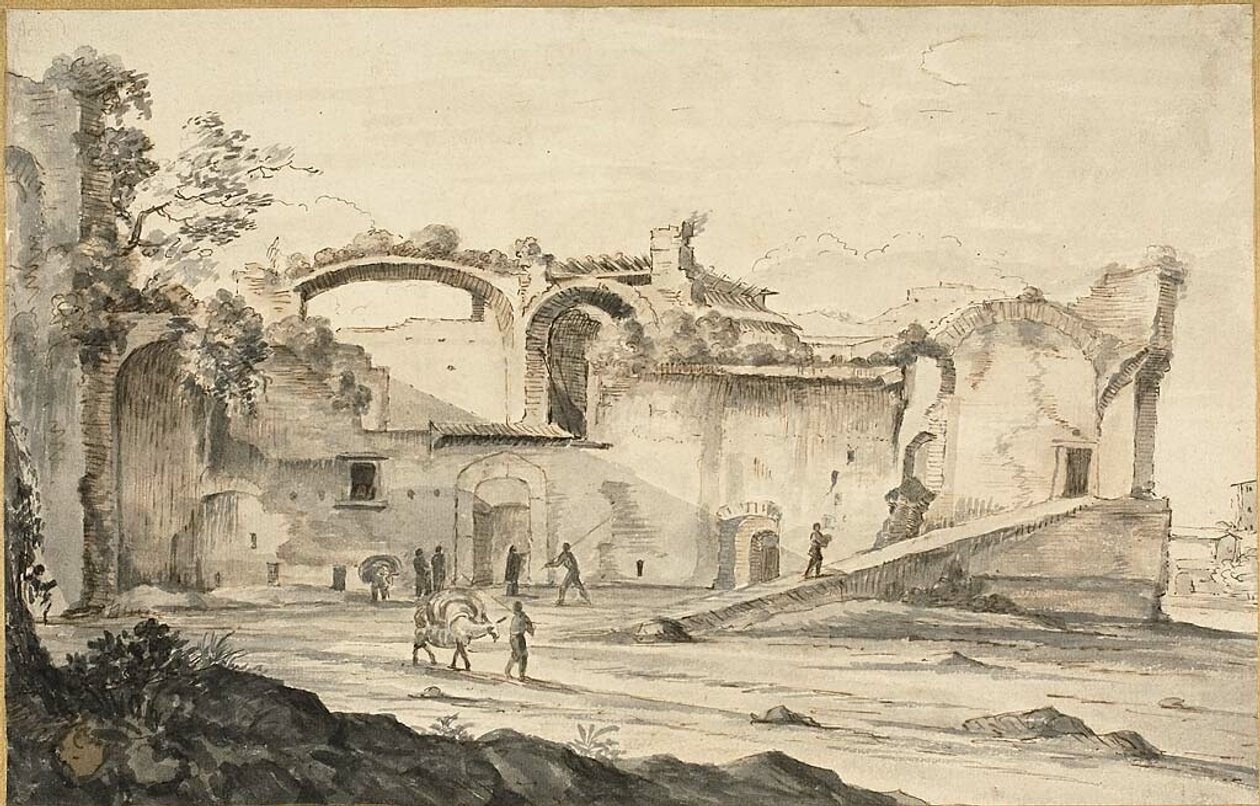 Viaggiatori davanti a una rovina da Bartholomeus Breenbergh