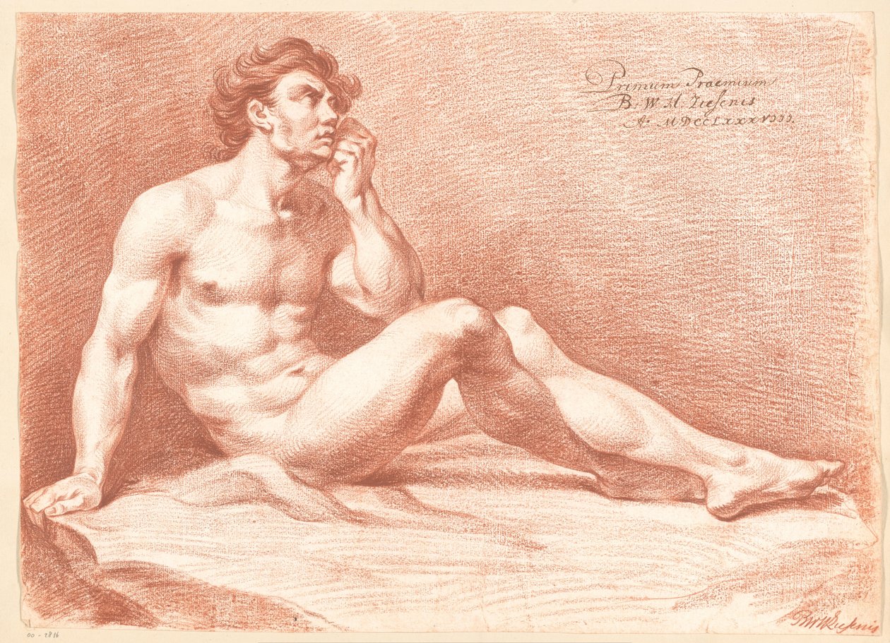 Nudo maschile seduto, visto di lato (1º premio 1788) da Bartholomeus Ziesenis
