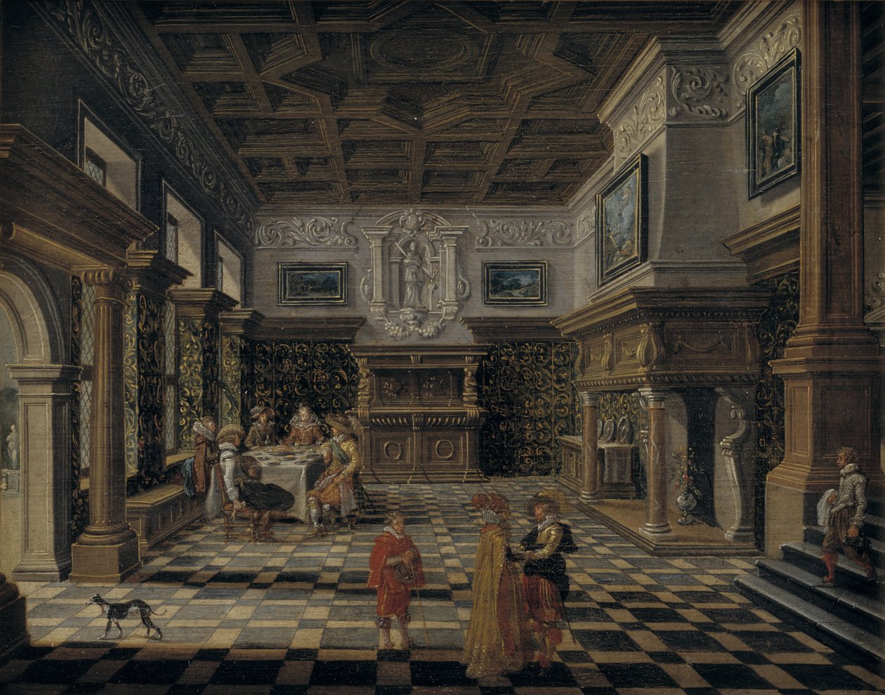 Interno rinascimentale sontuoso con un banchetto da Bartholomeus van Bassen