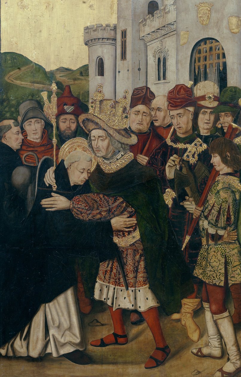 Re Ferdinando I di Castiglia accoglie San Domenico di Silos, 1478-1480 da Bartolomé Bermejo