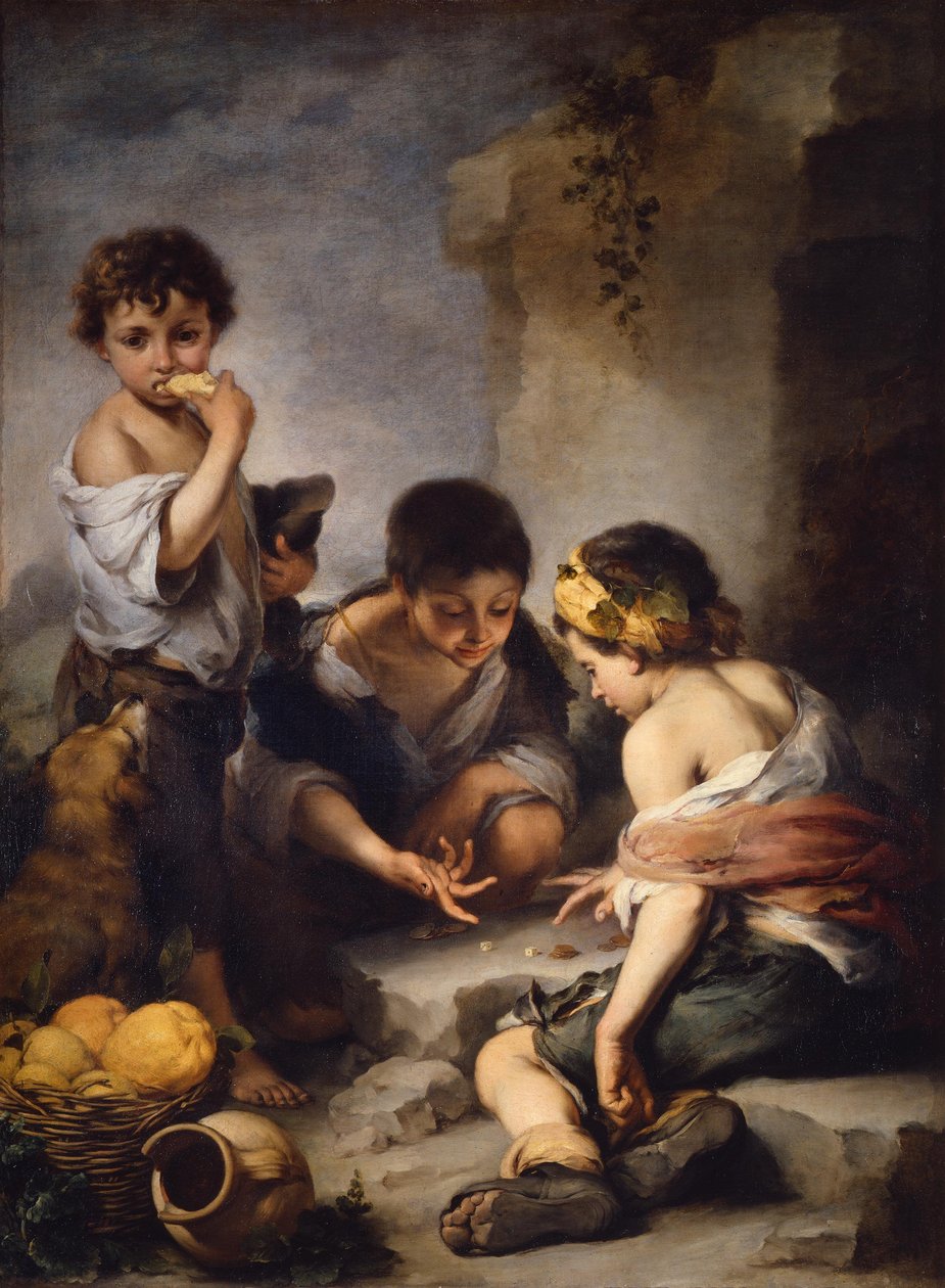 Ragazzi che giocano a dadi da Bartolomé Esteban Murillo
