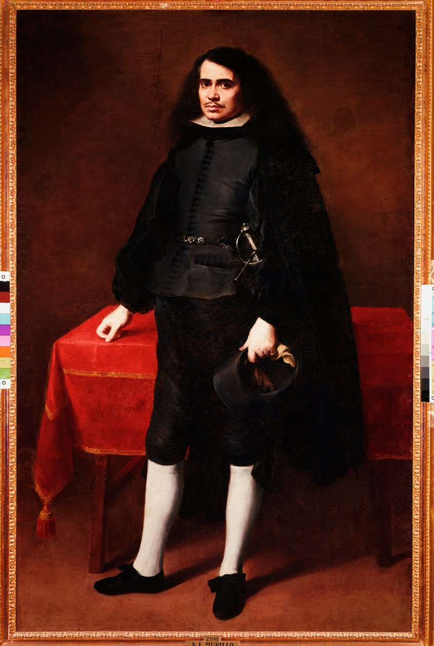 Ritratto di un gentiluomo con capelli lunghi e colletto a fragola da Bartolomé Esteban Murillo