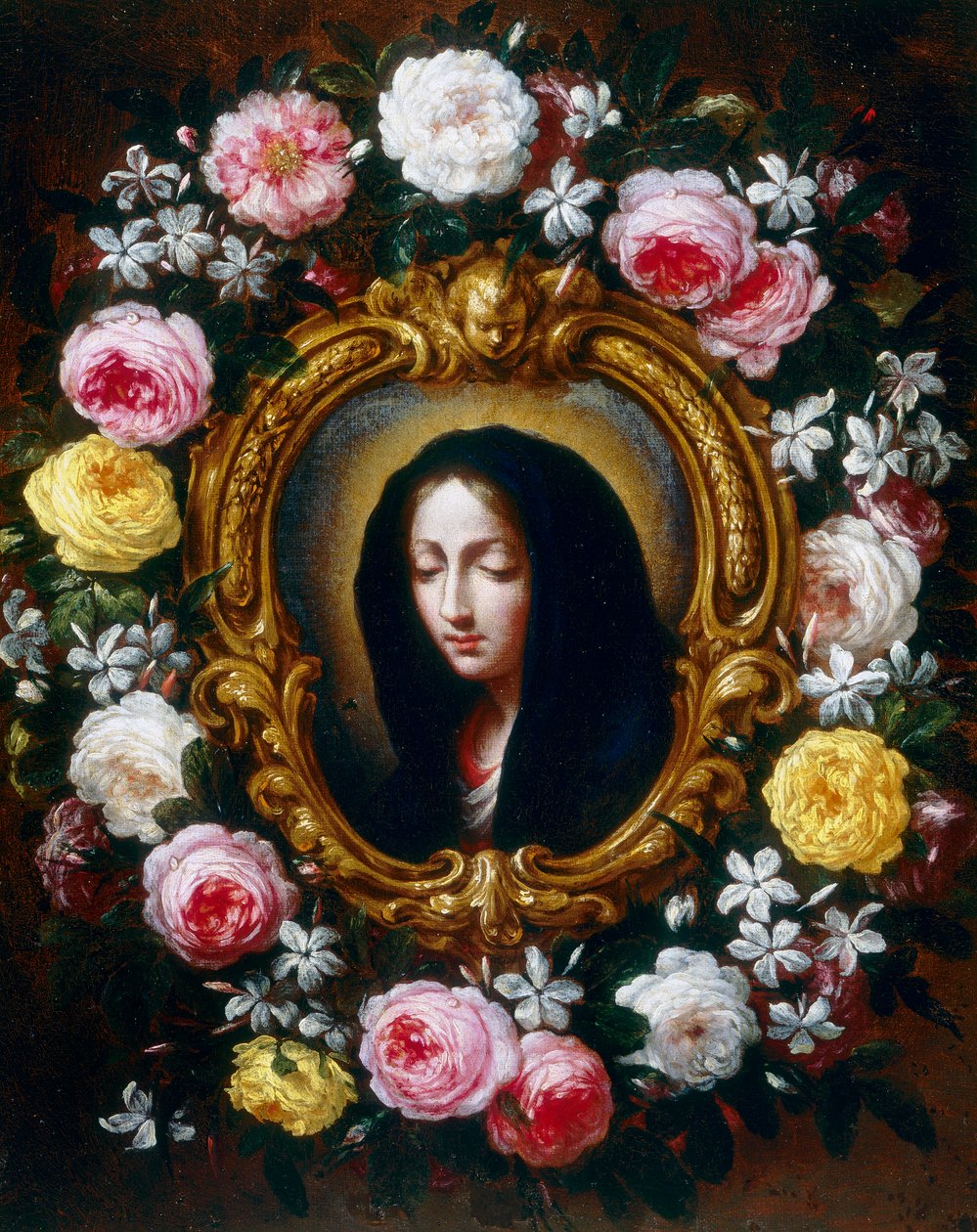 Madonna in una ghirlanda di rose e gelsomini da Bartolomeo Bimbi