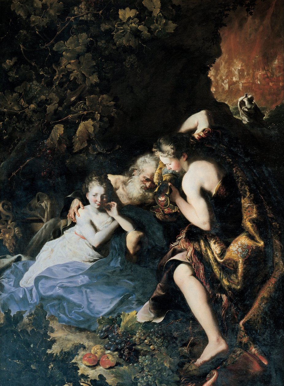 Lot inebriato dalle sue figlie da Bartolomeo Guidobono