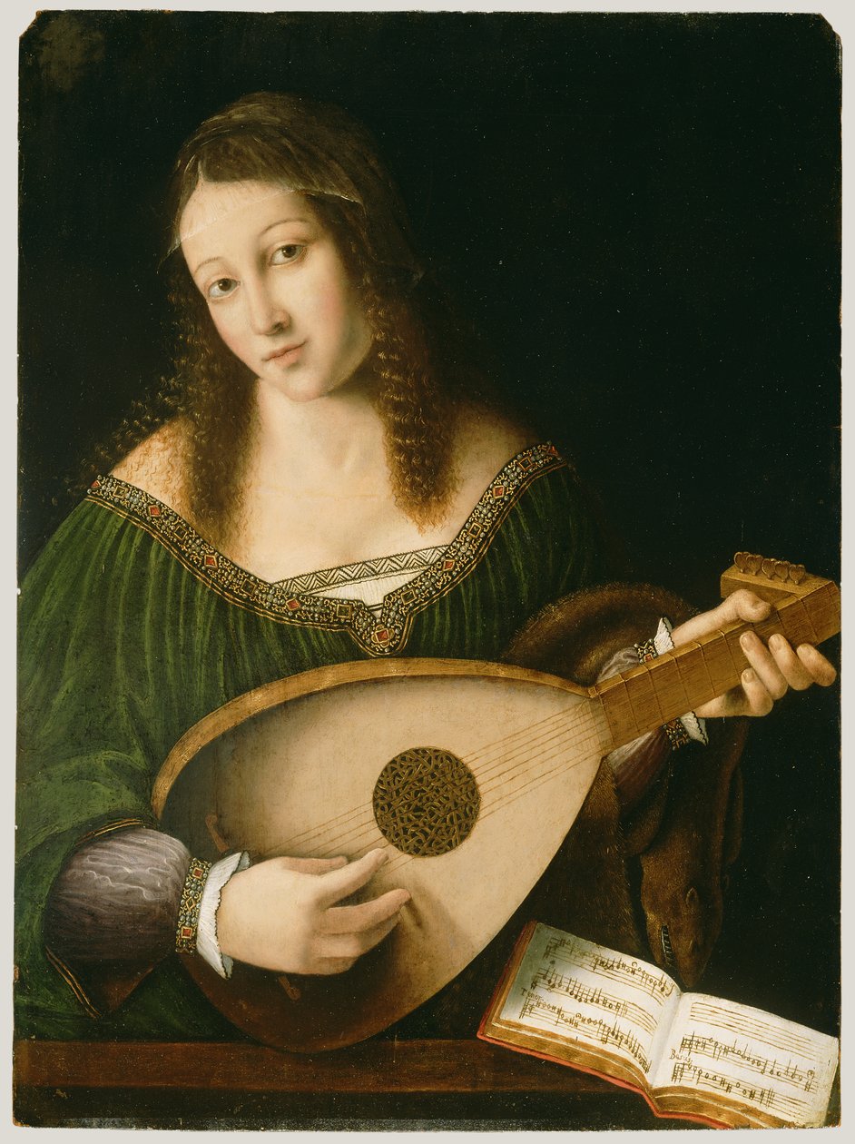 Dama che suona un liuto, c.1530 da Bartolomeo Veneto