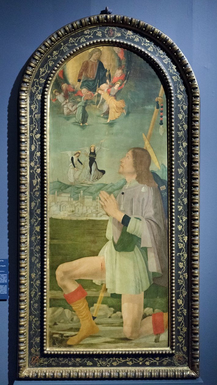 San Rocco scaccia la peste da Arezzo, c.1479-80 da Bartolomeo (attr. to) Della Gatta