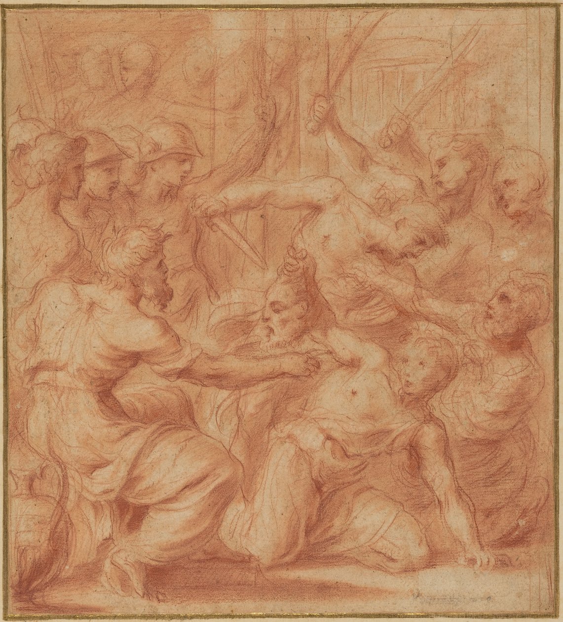 David bietet König Saul den Kopf Goliaths an da Bartolomeo Biscaino