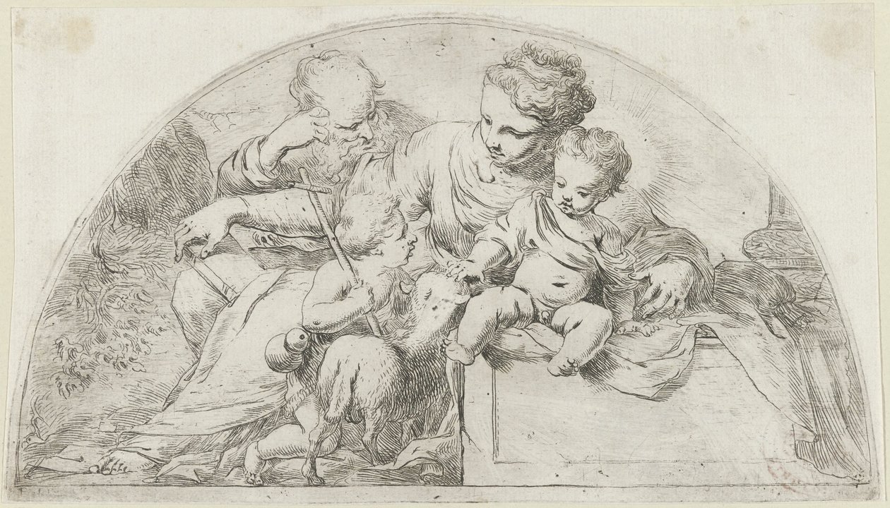 Sacra Famiglia con il giovane Giovanni Battista da Bartolomeo Biscaino