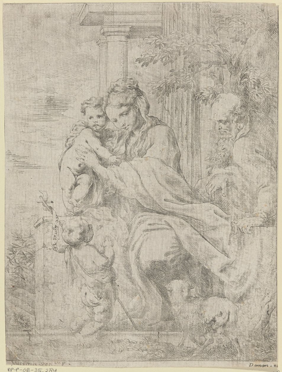 Sacra Famiglia con il giovane Giovanni Battista da Bartolomeo Biscaino