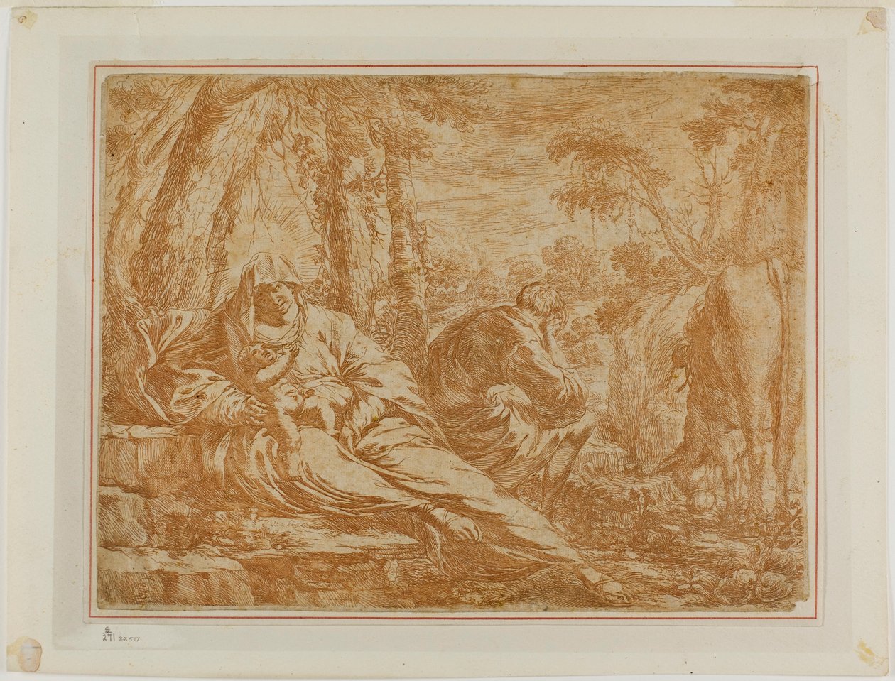 Riposo Durante la Fuga in Egitto da Bartolomeo Biscaino