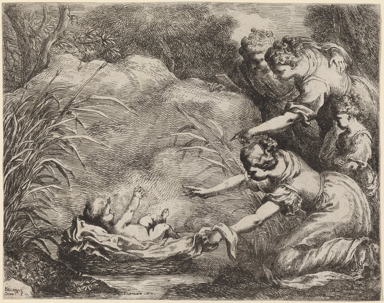 Il ritrovamento di Mosè da Bartolomeo Biscaino