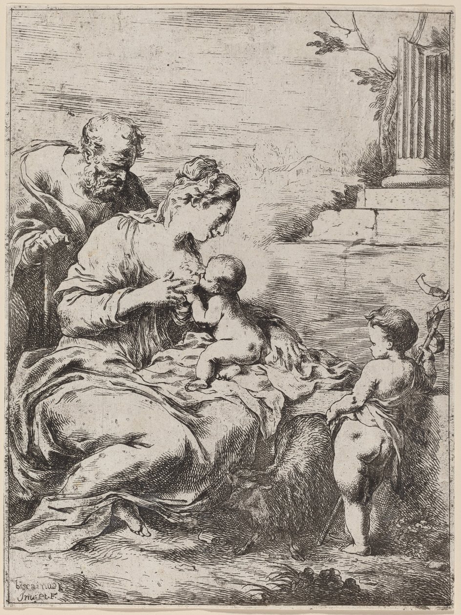 La Sacra Famiglia con San Giovanni da Bartolomeo Biscaino