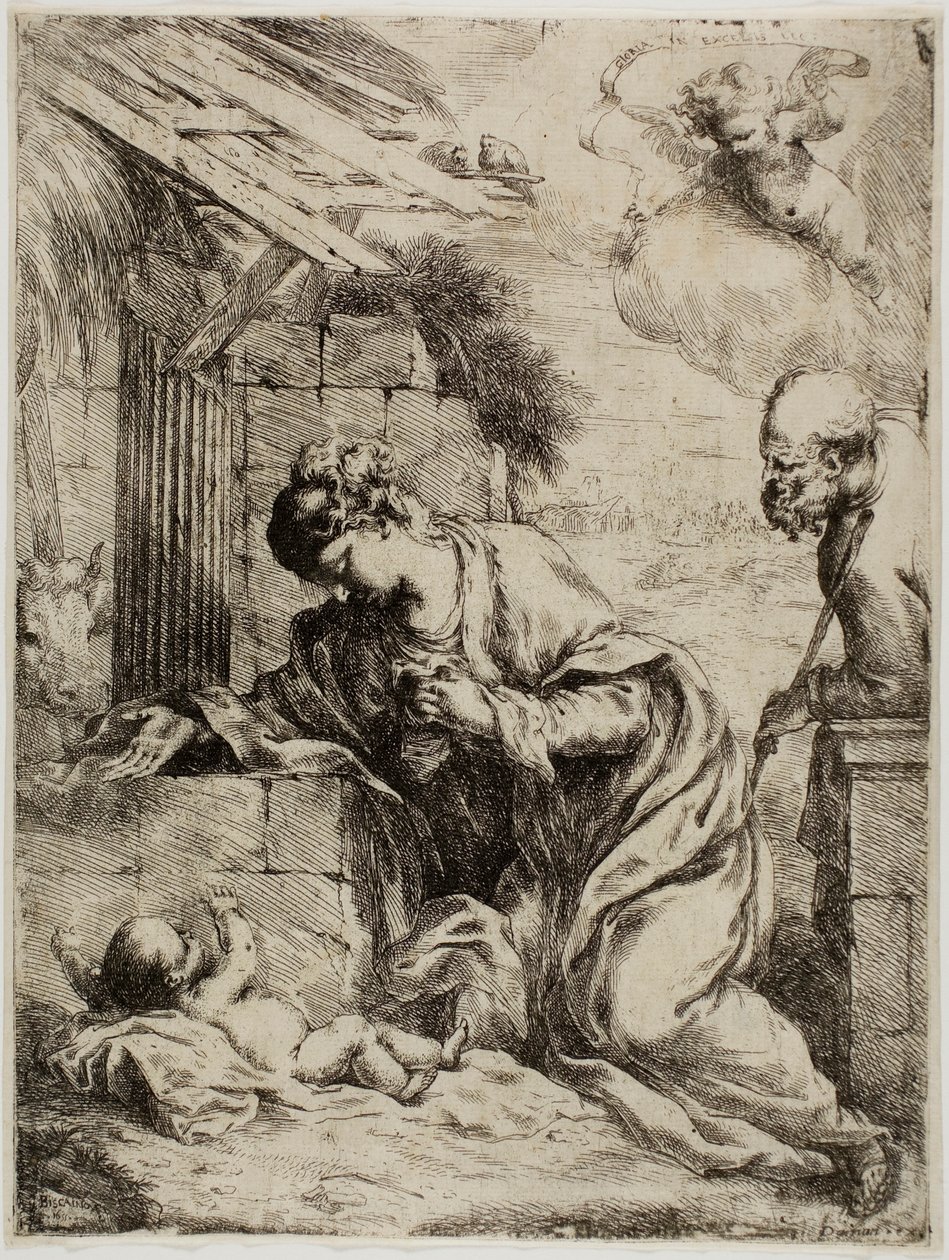 La Vergine che adora il Bambino Gesù da Bartolomeo Biscaino