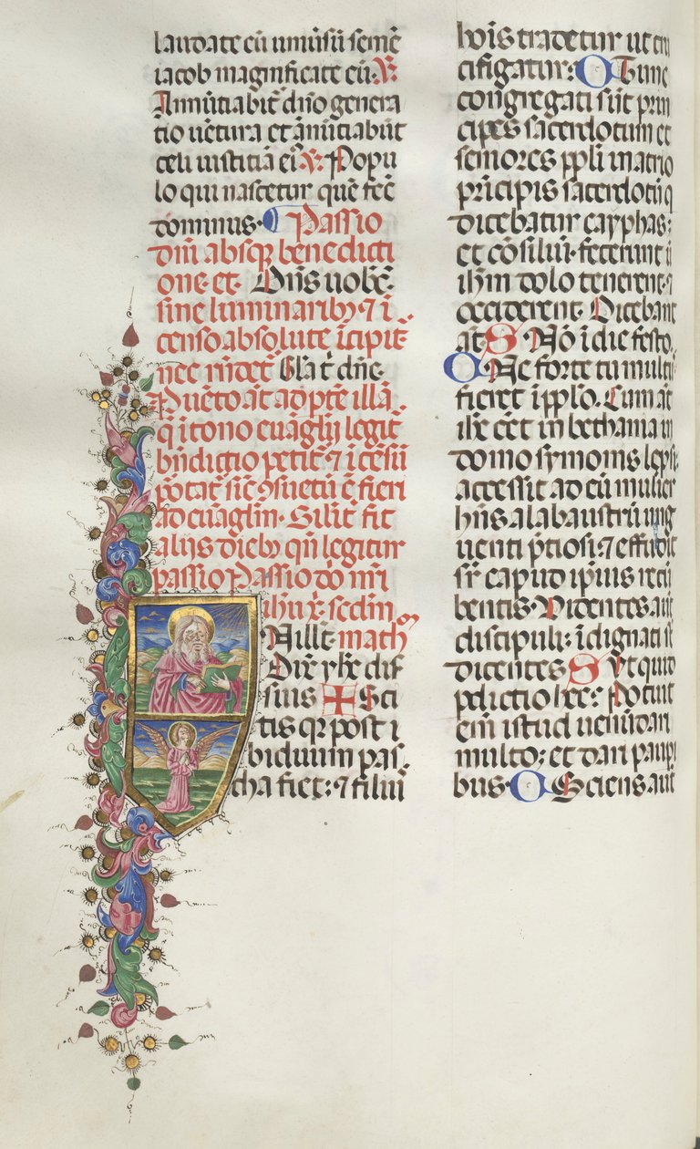Messale: Fol. 116: San Matteo con angelo, 1469 da Bartolomeo Caporali