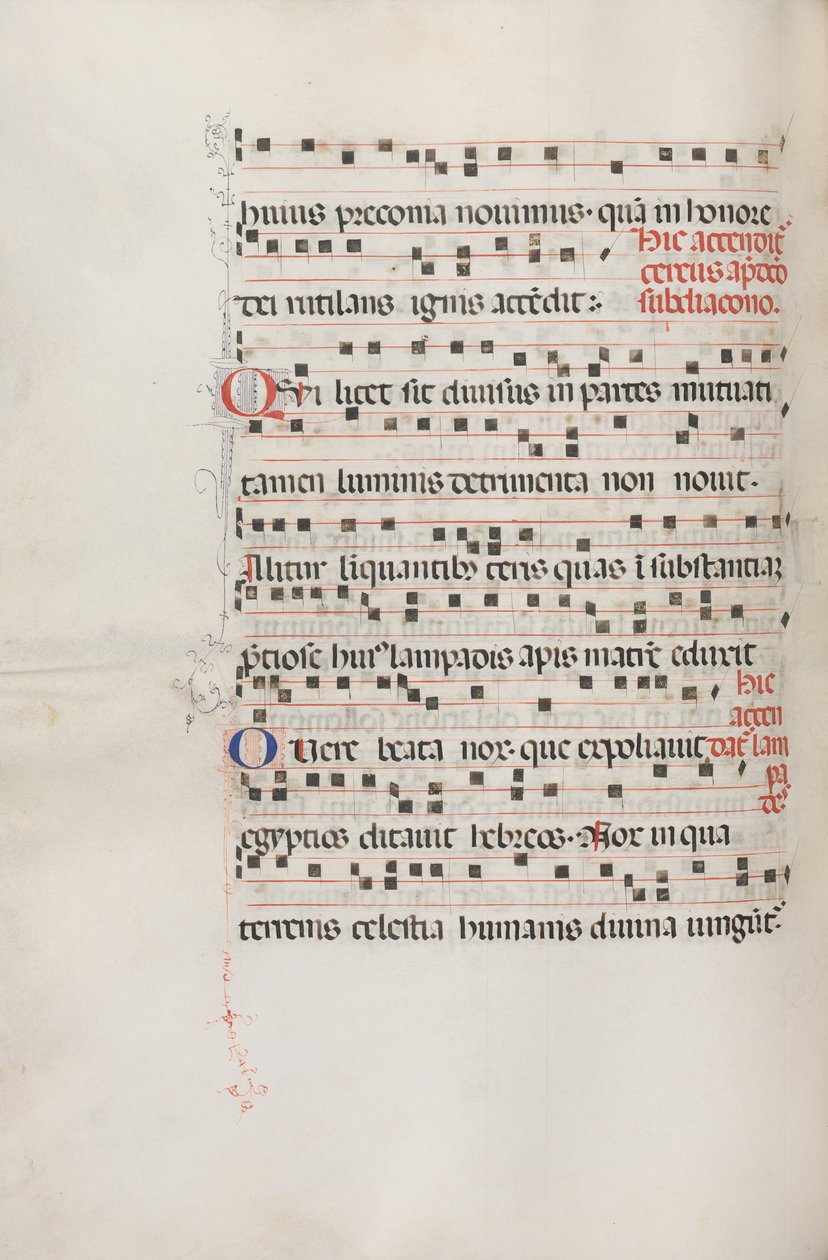 Messale: Fol. 156v: Musica per Exultet, 1469 da Bartolomeo Caporali