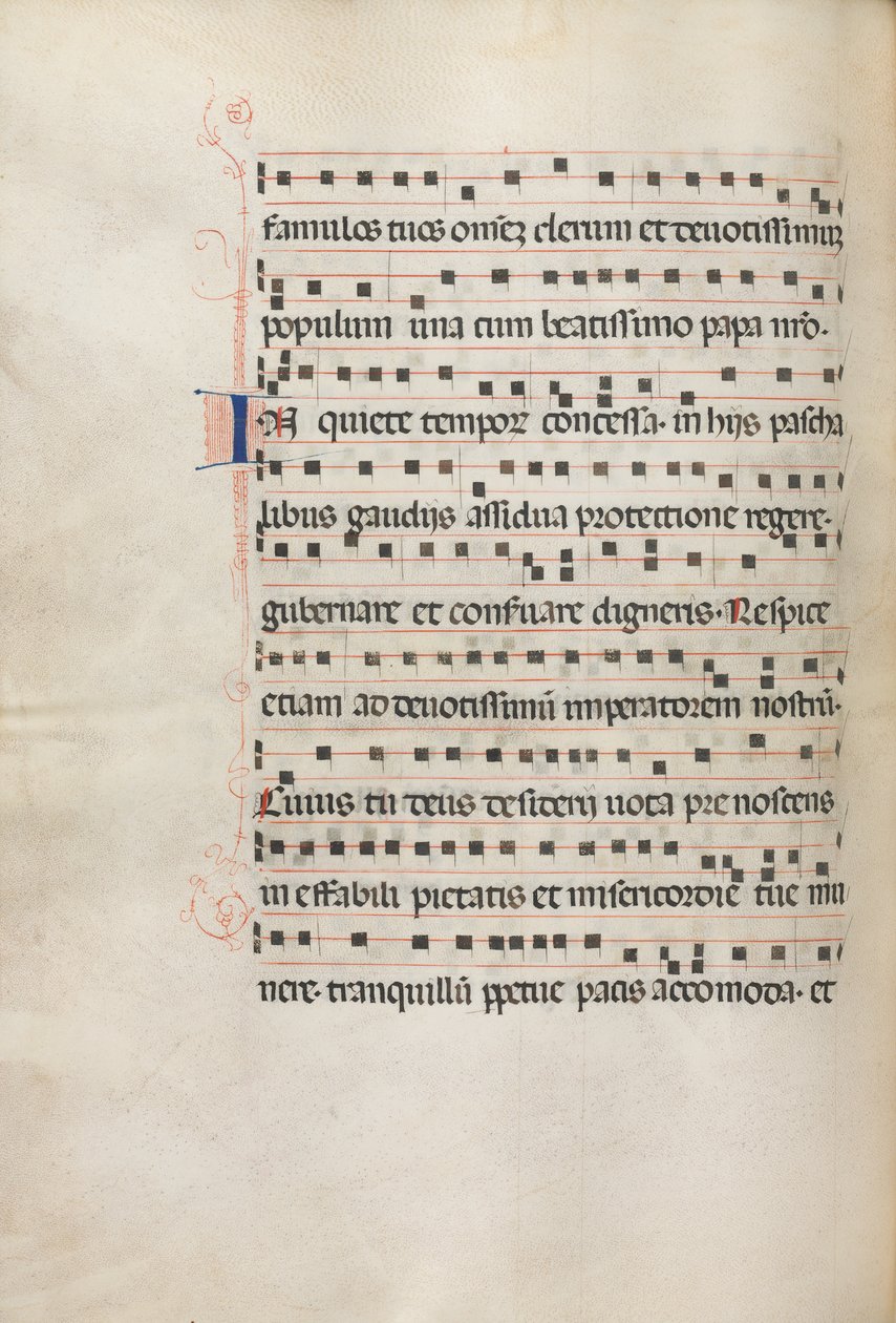Missale: Fol. 157v: Musica per Exultet, 1469 da Bartolomeo Caporali