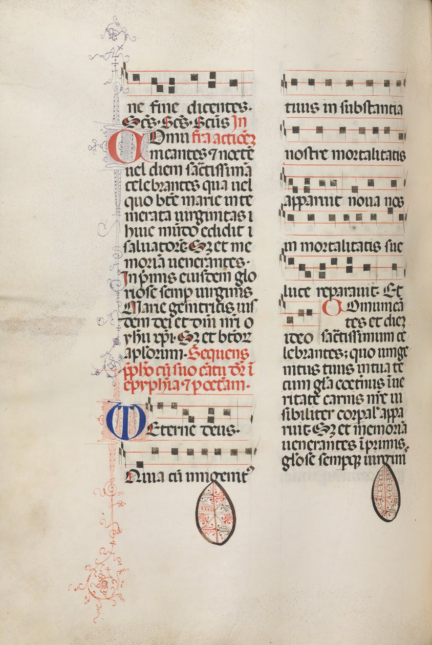 Missale: Fol. 177v: Musica per varie preghiere ordinarie, 1469 da Bartolomeo Caporali