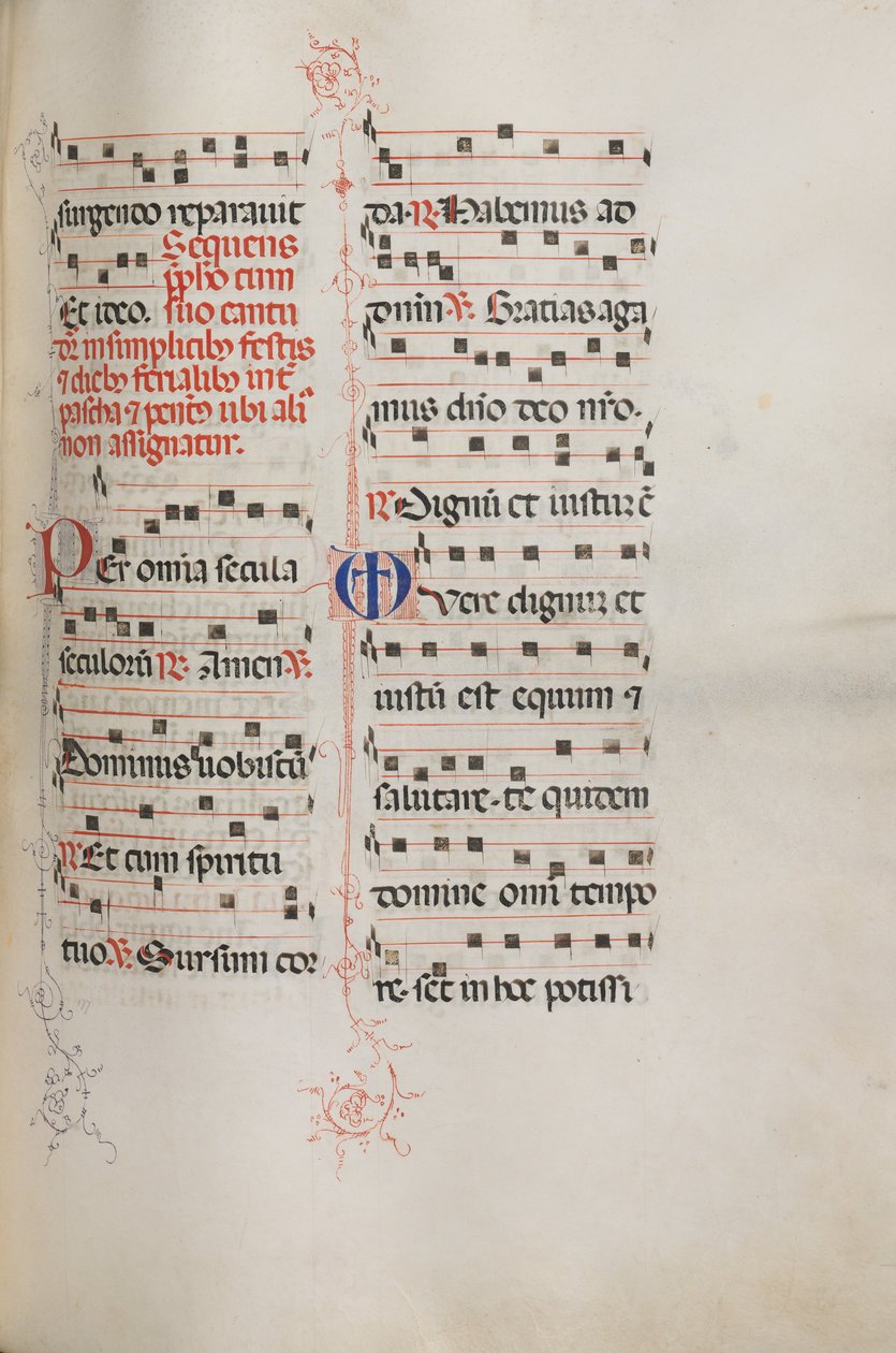 Missale: Fol. 179: Musica per varie preghiere ordinarie, 1469 da Bartolomeo Caporali