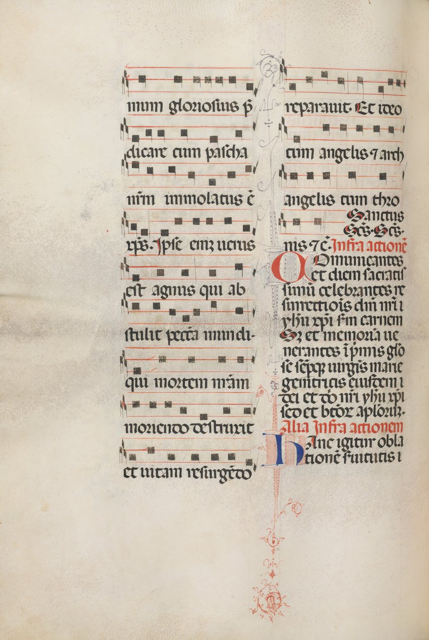 Messale: Fol. 179v: Musica per varie preghiere ordinarie, 1469 da Bartolomeo Caporali