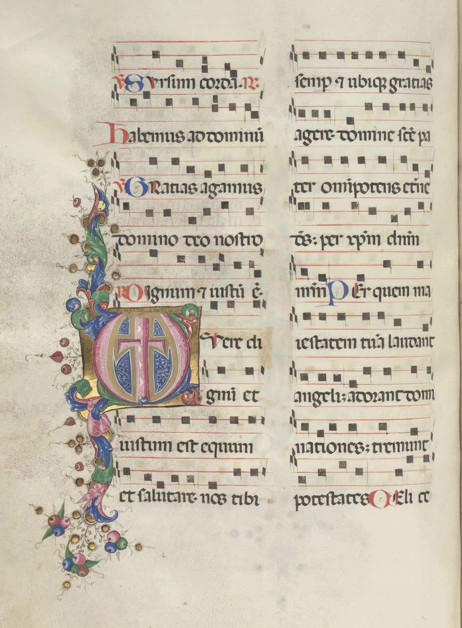 Missale: Fol. 183v: Croce, Foliage, 1469 da Bartolomeo Caporali