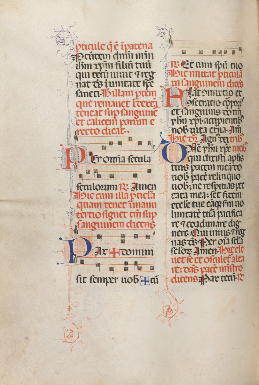 Missale: Fol. 190v: Musica per varie preghiere da Bartolomeo Caporali