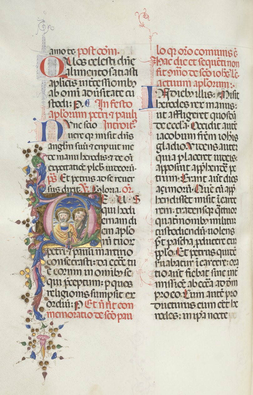 Missale: Fol. 290v: Santi Pietro e Paolo, 1469 da Bartolomeo Caporali