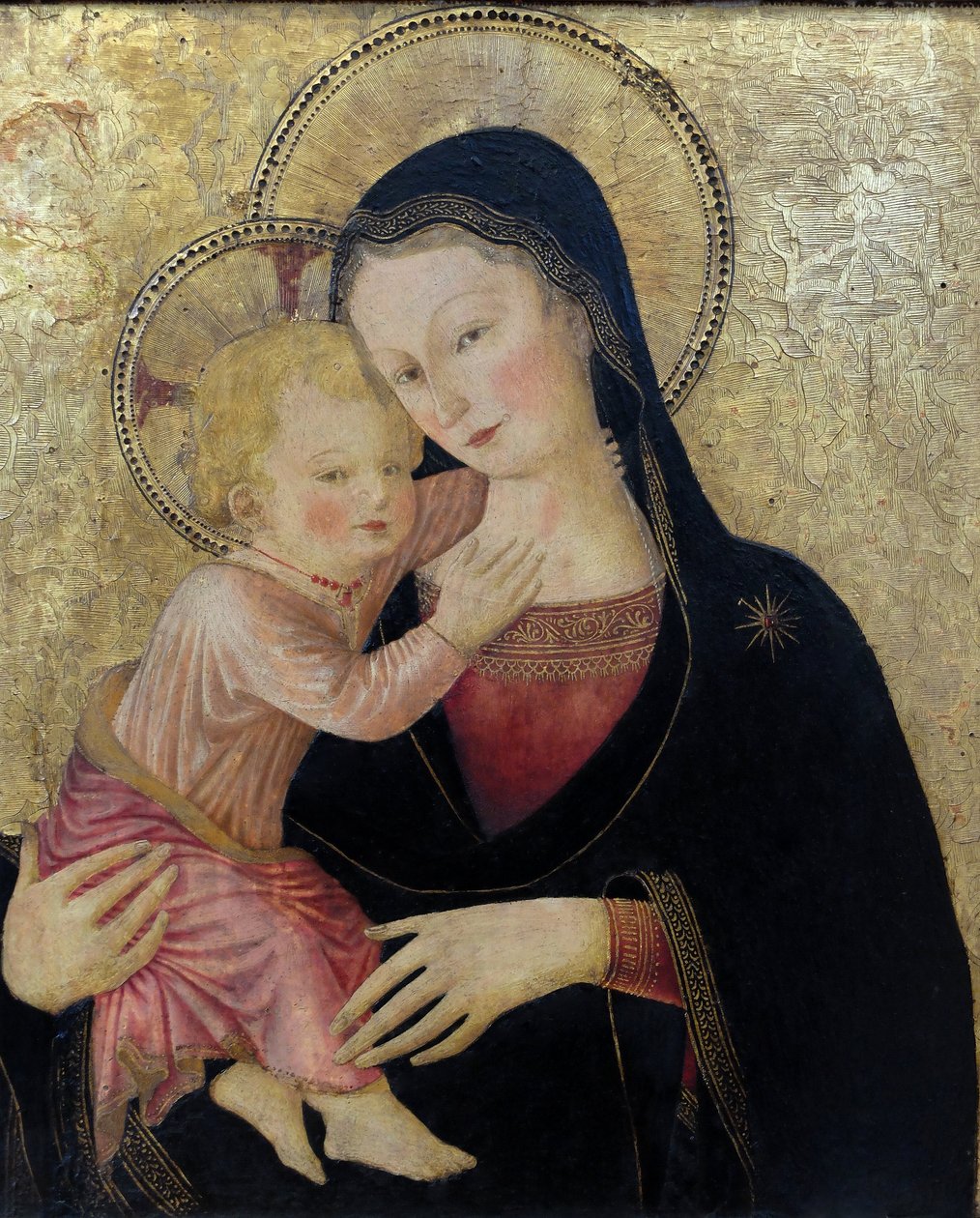 La Vergine con il Bambino, particolare. (dipinto) da Bartolomeo Caporali