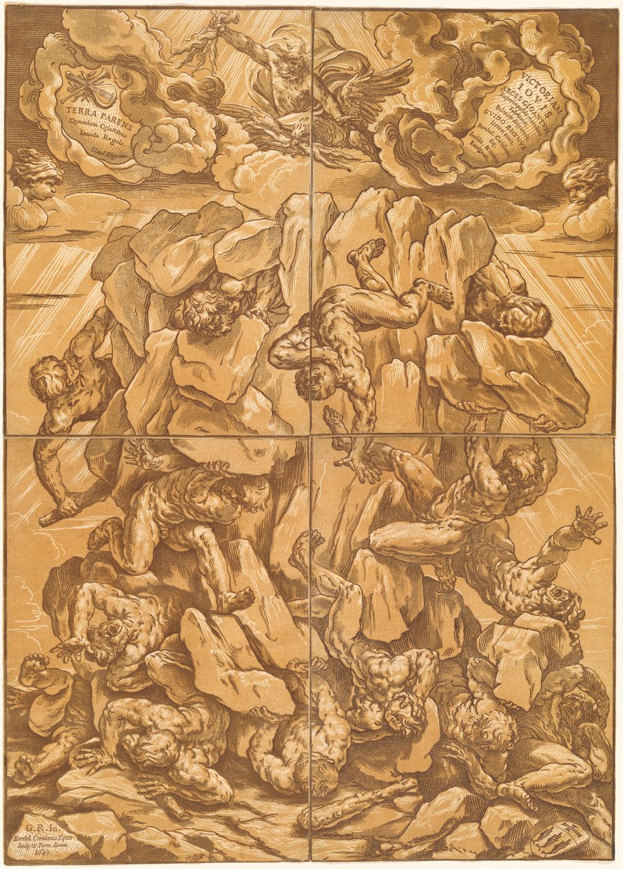 La caduta dei giganti da Bartolomeo Coriolano after Guido Reni