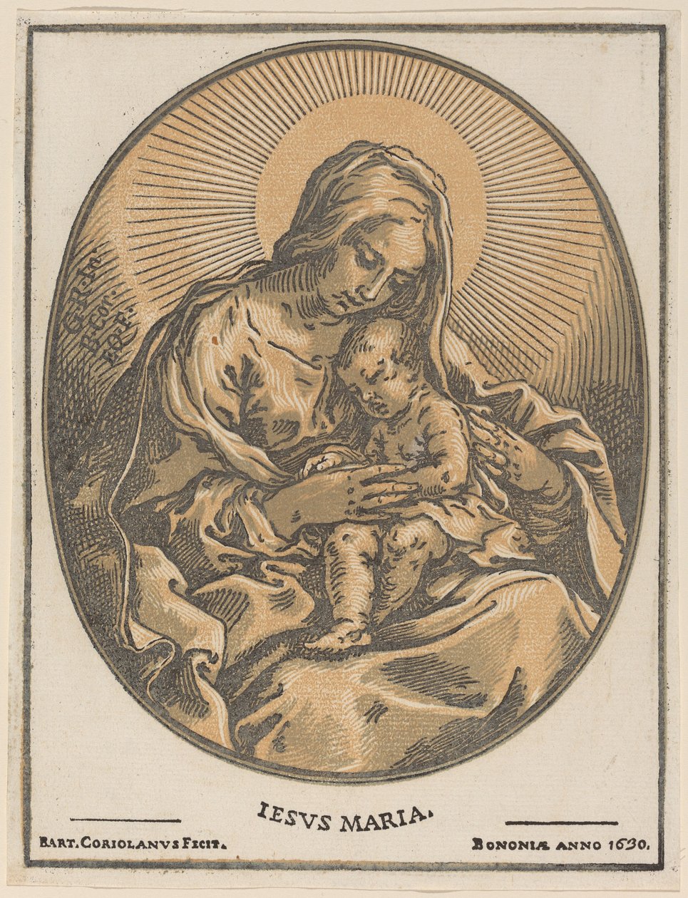 Vergine e bambino da Bartolomeo Coriolano after Guido Reni