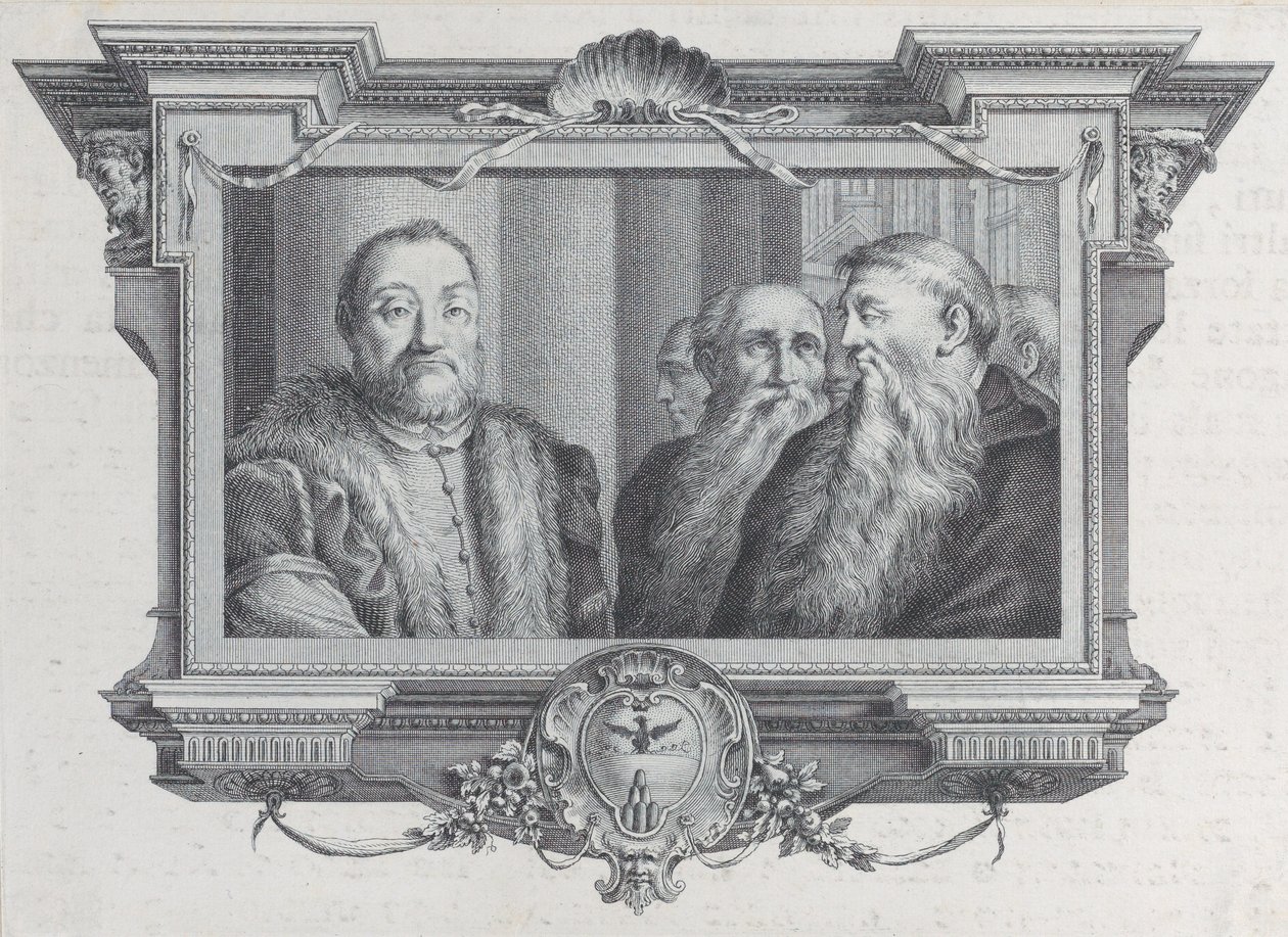 Tre uomini barbuti, uno con pelliccia da Bartolomeo Crivellari, Gabriel Söderling