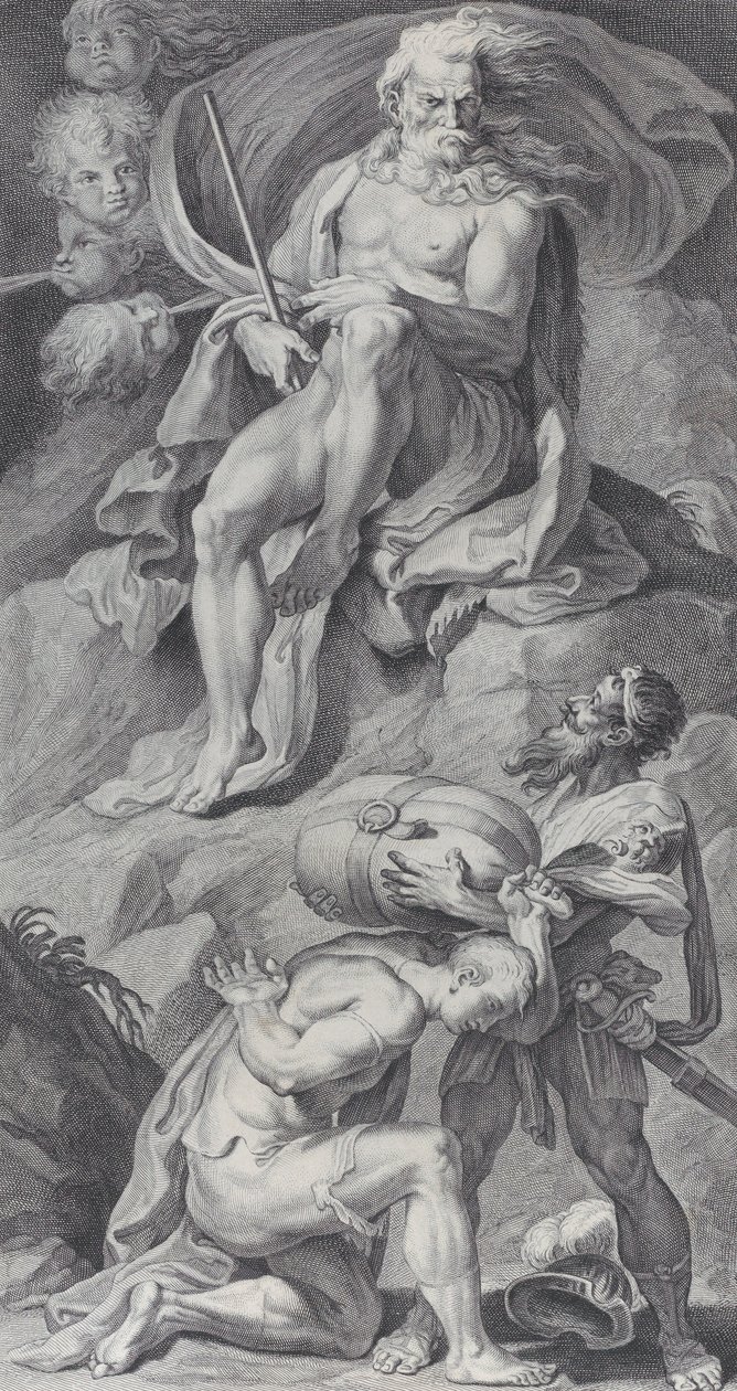 Ulisse riceve i venti in una borsa di cuoio da Eolo da Bartolomeo Crivellari