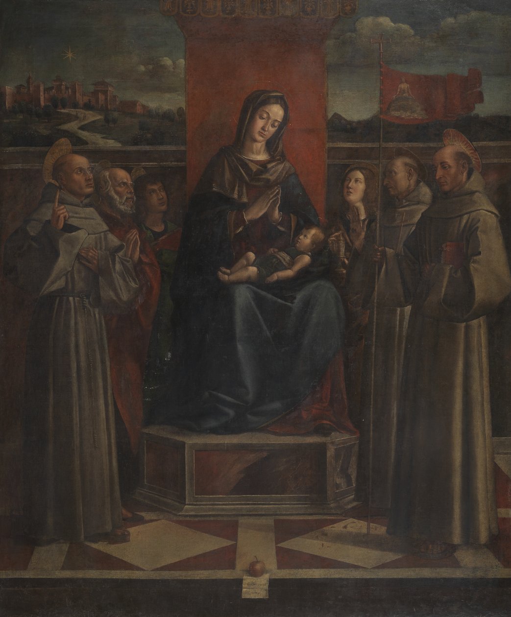 Vergine e Bambino in Trono con Sei Santi, c.1500 da Bartolomeo Montagna