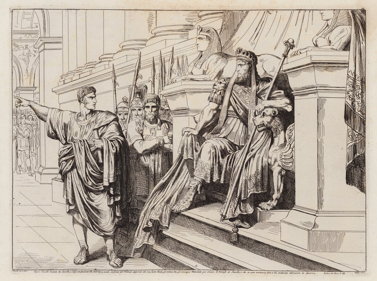 Appio Claudio inviato da Lucullo alla corte di Tigrane il Grande (acquaforte) da Bartolomeo Pinelli