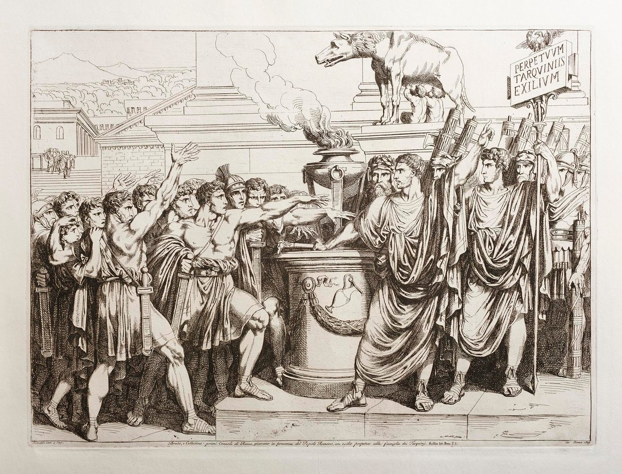 Bruto e Collatino giurano di cacciare i Tarquini da Bartolomeo Pinelli