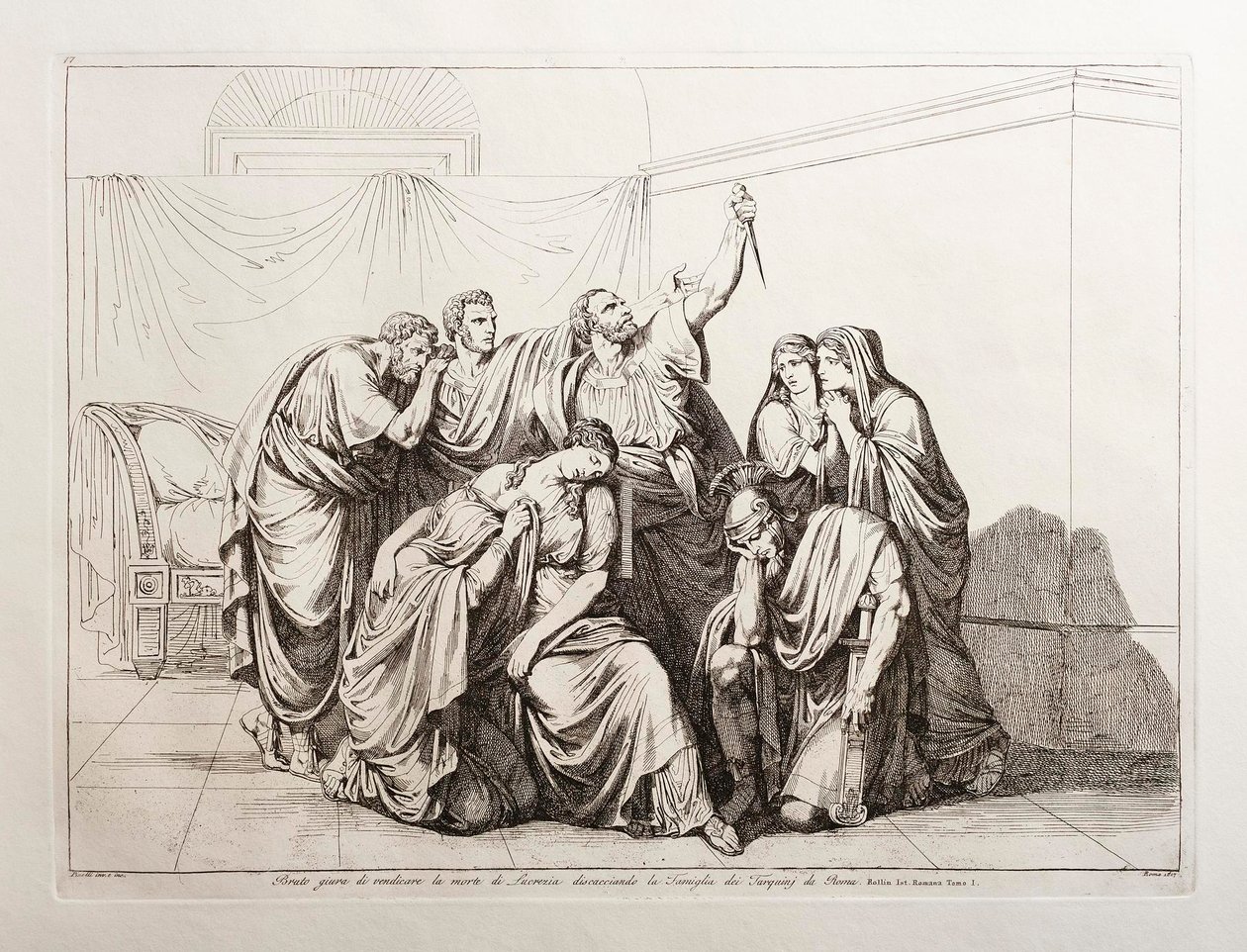 Bruto giura di vendicare la morte di Lucrezia e bandisce la famiglia dei Tarquini da Roma da Bartolomeo Pinelli