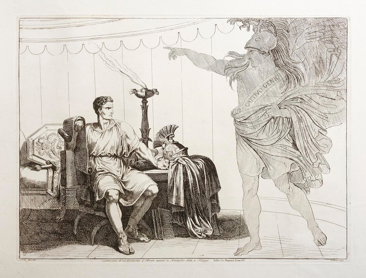 Il fantasma di Cesare appare a Bruto prima della battaglia di Filippi da Bartolomeo Pinelli