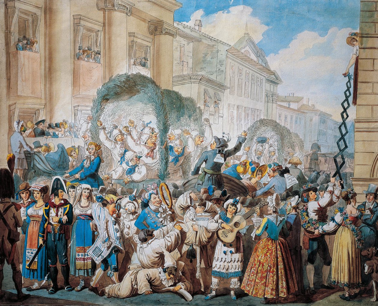 Scena cavalleresca a San Carlo al Corso a Roma, di Bartolomeo Pinelli da Bartolomeo Pinelli