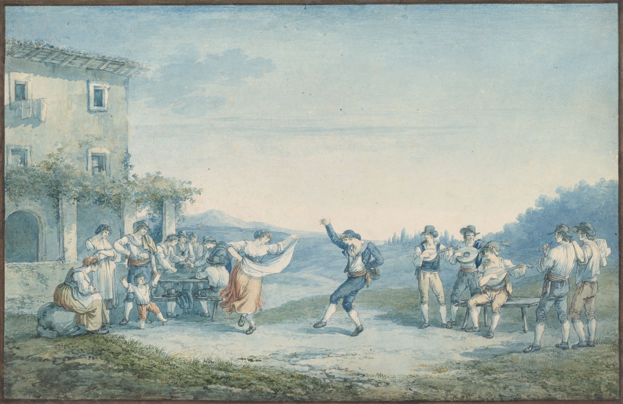 Danza dei Ramano, illustrazione per Costumi e usanze romane da Bartolomeo Pinelli