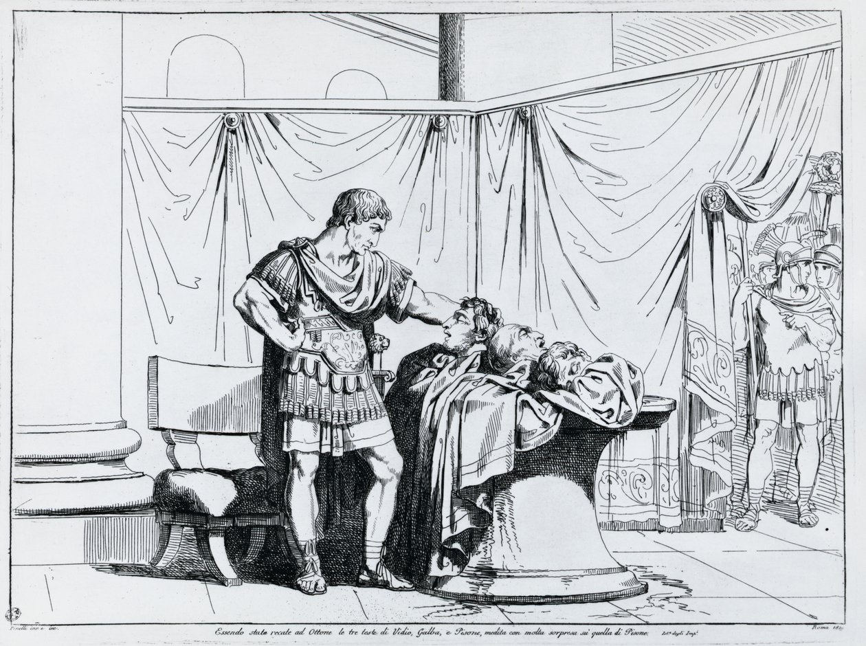 Morte di Piso, incisione di Bartolomeo Pinelli (1781-1835), da Istoria dell